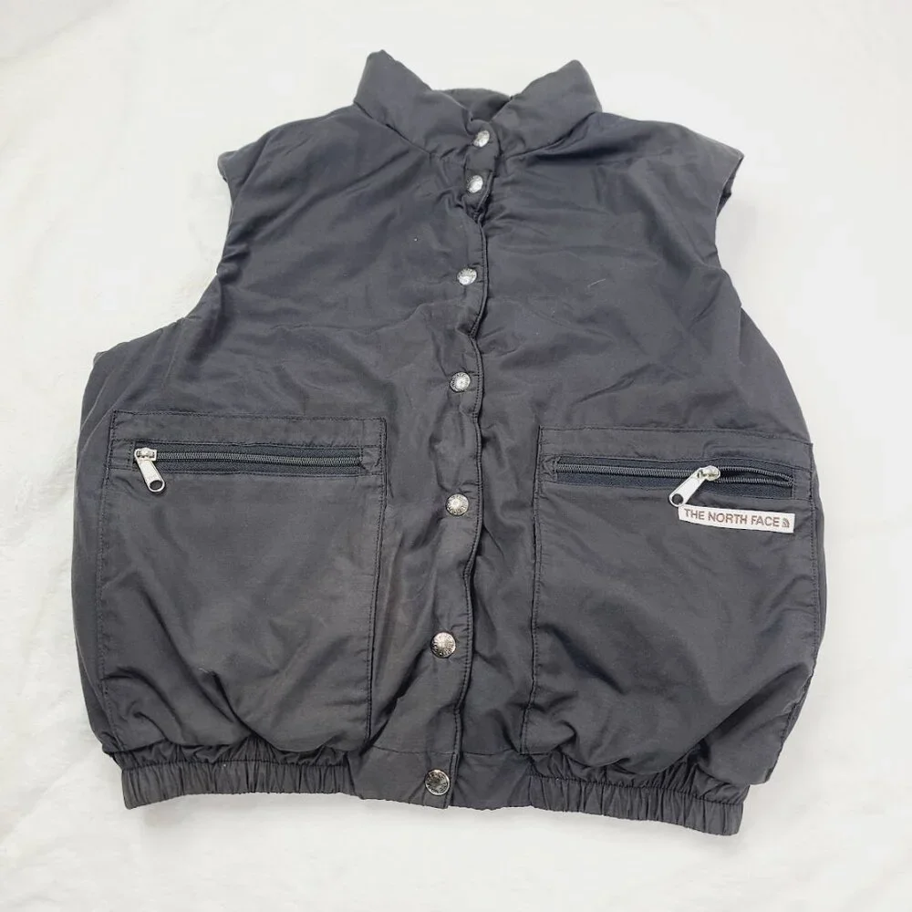The North Face Men's‎ Black Sleeveless Dual Pocket Snap Fishing Puffer Vest Sz M